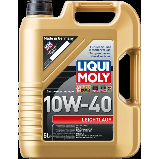 Aceite de Motor 5lts   LEICHTLAUF 10W40 LIQUI MOLY